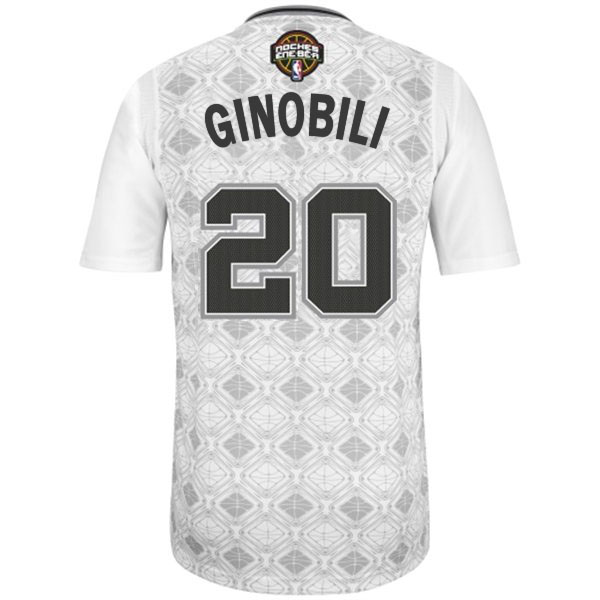 noches enebea spurs #20 manu ginobili white jersey back